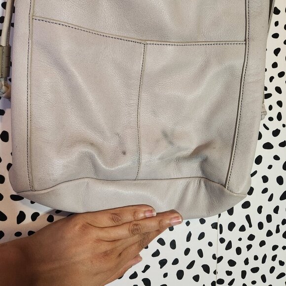 COLE HAAN Dove Grey Drawstring crossbody bag. - Picture 4 of 6